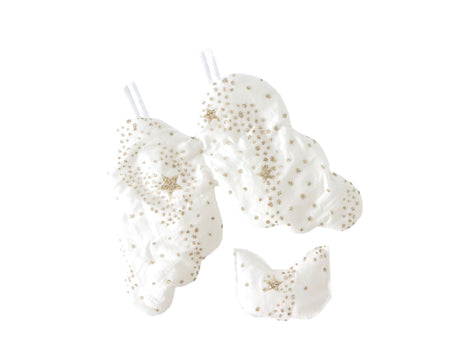 Glitter Stars Kitty Angel Wings & Eyemask Set, Challk - Bonne Mére