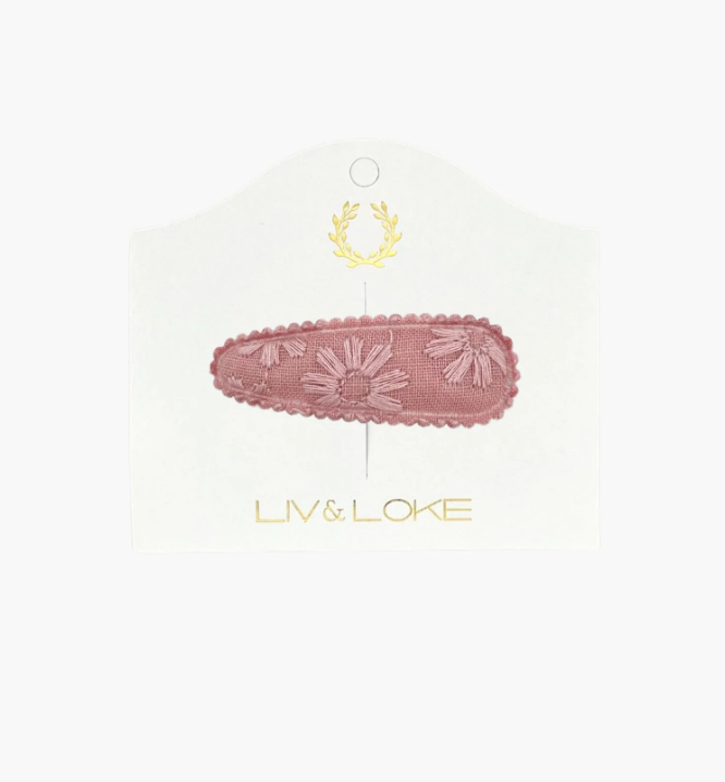 Ilse Fabric Hair Clip, Old Pink - Liv & Loke