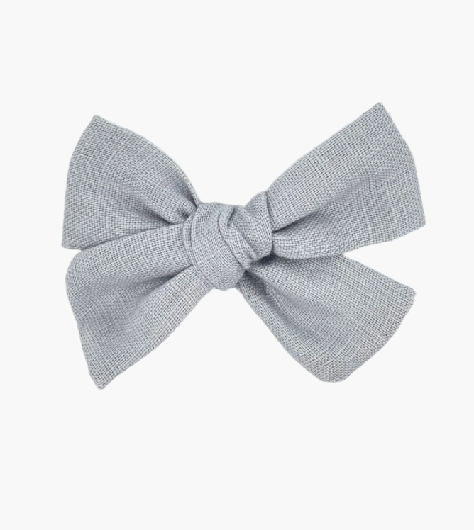 Ester Linen Bow, Ice Blue